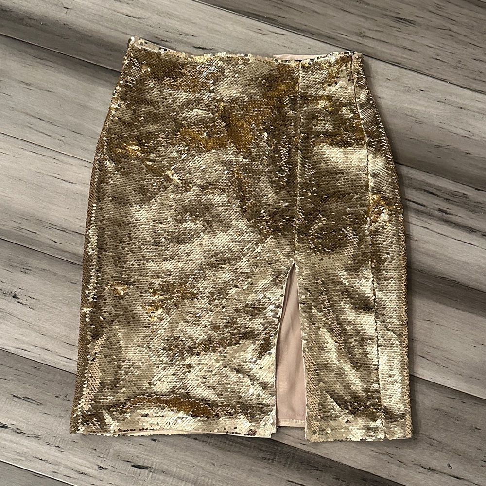 Emporio Armani Shimmering Gold Pencil Skirt